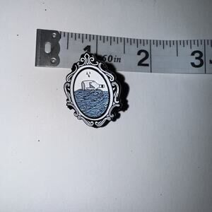 Ship In A Bottle Framed Picture Pin Brooch